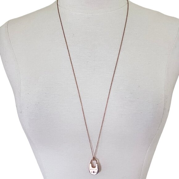 MICHAEL KORS Padlock pendant necklace Rose Gold tone - Picture 3 of 5